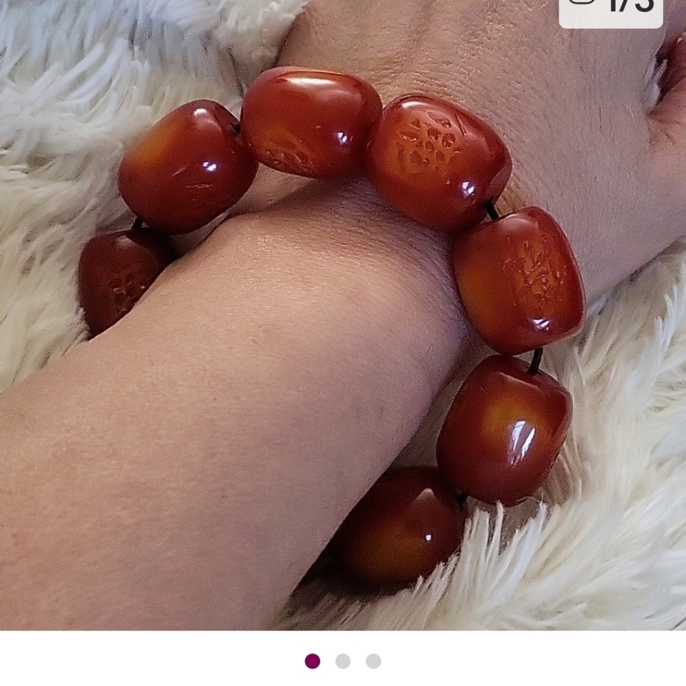 Natural AmberElegant Orange Beaded Bracelet